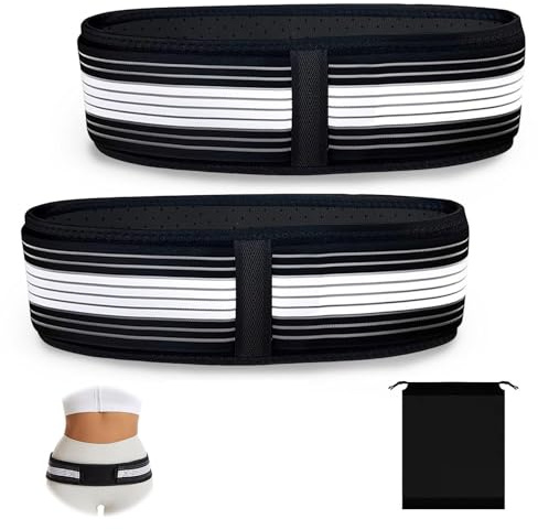 UBERMing 2 Pcs Cinturón de Soporte Sacroilíaco, 140cm Cinturón Ciática Aliviar el Dolor de Espalda y Ciática, Faja Lumbar Sacroiliaca para la Articulación Sacroilíaca Pelvis Cintura y Abdomen, Unisex