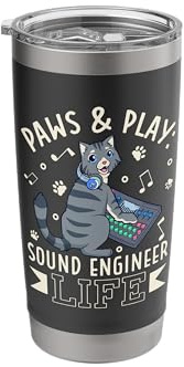 Cat at The Mixing Desk - Sound Engineer Stainless Steel Insulated Tumbler