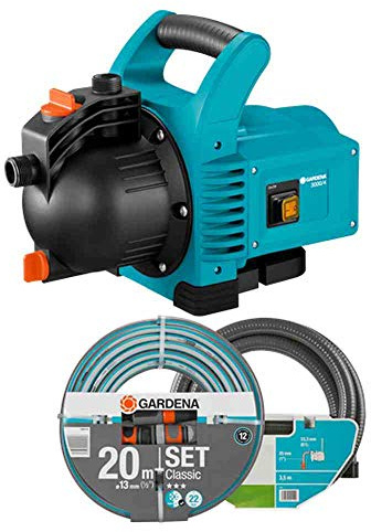 Gardena 01717-61 Gartenpumpe 3000/4 SET, 600 W, türkis, schwarz, Orange