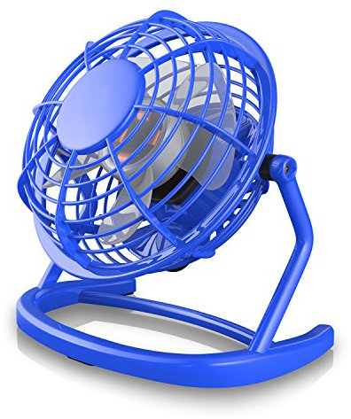 CSL - USB Ventilator - Tischventilator Fan Lüfter - optimal für den Schreibtisch inkl. An Aus Schalter - Kompatibel am PC MAC Notebook Computer - Blau