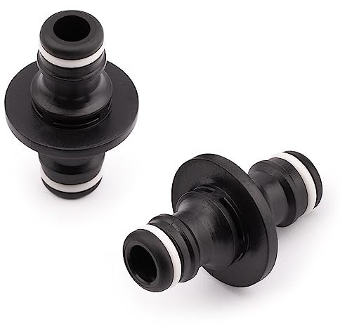 MIVOS Lot de 2 raccords de Tuyau pour Le raccordement de tuyaux d'eau avec raccords Rapides montés – Raccord de Tuyau pour rallonge de Tuyau – Fabriqué en Plastique recyclé à 90%