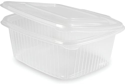 GreenFyA - 50 Tapers para Comida Hermetico de Plástico PP Reutilizables con Tapa Bisagra. Apto para Microondas, Congelador y Lavavajillas. Tuppers para Alimentos Calientes o Fríos (500ml)
