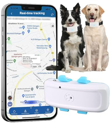 GPS Per Cani/Gatto, GPS Leggero Posizionamento in Tempo Reale, Allarme Anti-Fuga Per Animali Domestici, Registrazione Della Cronologia