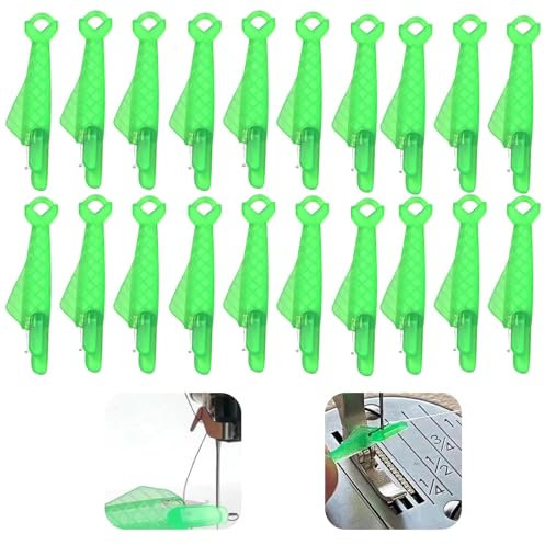 HSLPSM 20 Stück Nadeleinfädler, Einfädelhilfe für Nähnadeln, Nähmaschinen Zubehör, Automatischer Einfädler, Kunststoff Nähnadeln Einfädler, Nadel Threading Tool für Handnähen (Rechteckig)