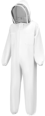 QWORK® XL Imkeranzug, Bienen Schutzkleidung, Imkerjacke mit Schleier, für Professionelle Bienenbisse Verhindern