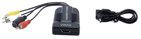 Orivin Svart AV CVBS 3RCA S-video till HD-konverterare med S-video CVBS-ingångar HD-utgång bärbar, klar att använda
