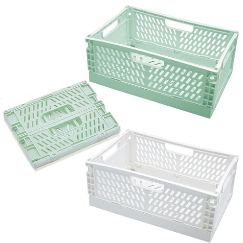 2 Cestas Organizadoras Plegables, Cajas De Almacenamiento Apilables 30,5 x 20,3 x 12,5 cm, Organizador De Armario Cocina Baño Despensa Y Escritorio