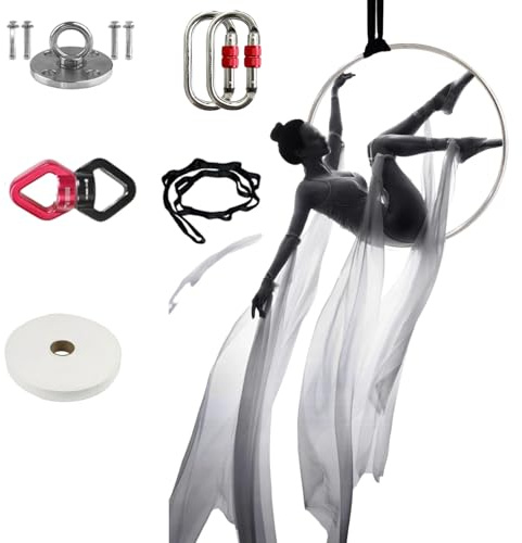 Ensemble de cerceaux aériens en acier inoxydable avec matériel de montage complet, équipement de fitness 100 cm