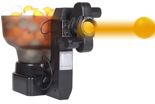 Máquina de pelotas de ping pong, entrenador de tenis de mesa de 36 giros con control remoto con cable, robot portátil, capacidad de 100 pelotas para práctica