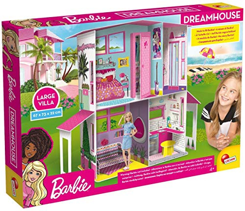 Lisciani - BARBIE Puppenhaus - Barbie Traumvilla auf zwei Etagen - 3D-Haus zum Bauen, Dekorieren und Gestalten - Kreatives Bastel- und Konstruktionsspielzeug für Kinder ab 4 Jahren