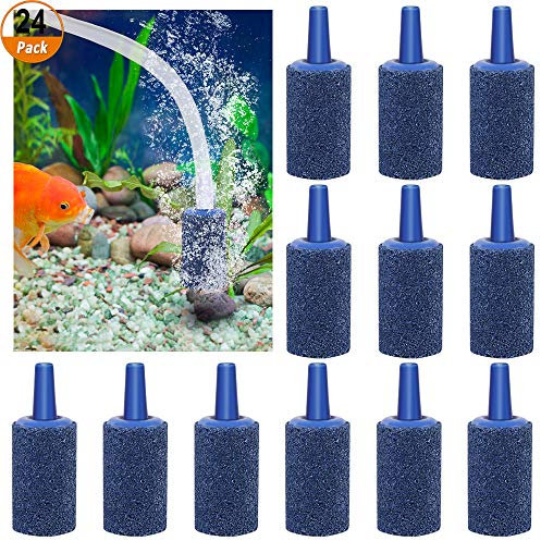 Luftstein für Aquarium 24 Stück Luftausströmer Sauerstoffstein Belüfterstein für Aquarium und Teich,Blau