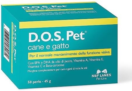 NBF Lanes | D.O.S. Pet Cane e Gatto, 50 Perle Appetibili, per il Normale Mantenimento della Funzione Visiva