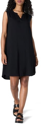 Amazon Essentials Robe Droite tissée sans Manches pour Femme, Noir, Taille L