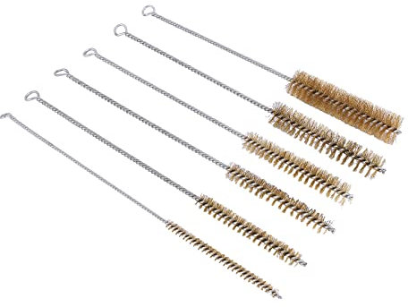 Hojffuue 6 Pcs Brass Tube Cleaning Brush Wire Brush Set Cleaning Polishing Brass Wire Brush Set For Pipe Tube Cylinder Bores Cleaning Hand