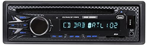 Trevi XCD 5790 DAB Autoradio Digitale 180W, Lettore CD, Audio Wireless Vivavoce, USB, SD Card, AUX-IN, Antenna Inclusa