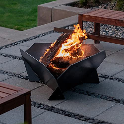 ZAANU Tazón de Fuente de Fuego portátil para Hoguera, Chimenea de Fuente de Fuego para Quemar Madera al Aire Libre, Cuenco de calefacción de Fuente de Hoguera de Acero