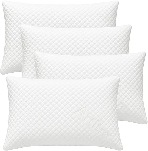 Corredocasa Set 4 Federe Copricuscino 50x80 cm Massaggianti Antistress con Cerniera Zip in Tessuto Traspirante Antiacaro e Ipoallergenico Ideali per Un Sonno Rilassante per Casa B&B Hotel