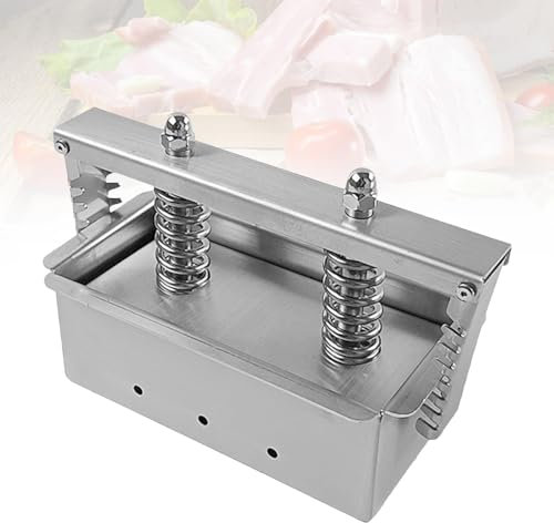 Ysislybin Máquina para Hacer jamón, Herramienta de Prensa de Carnes Prensa de Carne de Acero Inoxidable Prensa De Carne Casera con Doble Resorte De Compresión Herramienta Prensado Rectangular, 1 KG