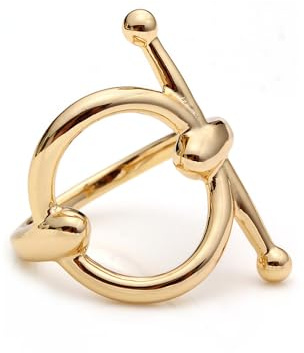Petite Broche Géométrique En Soie Écharpe Bague Pour Femme Mode Chic Ronde Châles Foulard Boucle Boucler Envelopper Fermoir Clip Doigt Anneau Robe Accessoires Bijoux Taille 8 (Doré)