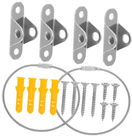 SHINEOFI 2 Sets Tip Furniture Safety Straps Stainless Steel Wall Anchors for Safety Effortless Installation for Furniture Durable Prevent Tipping Over