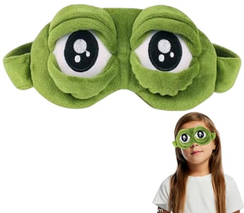 Quesuc 1 Piezas Máscara Del Sueño Antifaz Para Dormir Divertido Pelusa Dormir Divertido Ovedad Rana De Dibujos Animados Tapa Del Ojo Visera Máscara De Viaje Del Sueño Sleep Mask