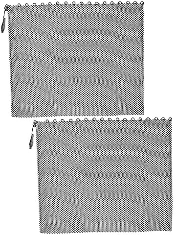 LOLIPPYY 2 Stück Kamin Funkenschutzgitter Teiliges Hitzebeständiges Rostfreies Mesh mit Griffen Universeller Schutzvorhang für Heimkamin Installieren und Eleganter Schwarzer Sichtschutz
