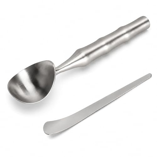JYYWTSI Cuchara de helado prémium de acero inoxidable 304, la cuchara ideal para helados y bolas de helado con mango cómodo para helados y bolas de hielo perfectas en el hogar