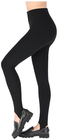 FUTURO FASHION Leggings Style Hiver Longeur aux Chevilles Très Chaud Épais Coton Polaire À L'intérieur Toutes Les Tailles LSYX 42, Noir