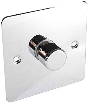 Lowenergie LED Dimmer Switch Light Switch for Dimmable Low Load Lighting Faceplate 3W to 250W 240V (SINGLE, POLISHED CHROME)