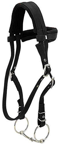 Trensenzaum mit Zügel rot verstellbar Pferdehalfter Geschirr Pferdehalfter Pferdehalfter Pferdehalfter Pferdegebiss mit weichem Kissen für Pferd schwarz/mittel