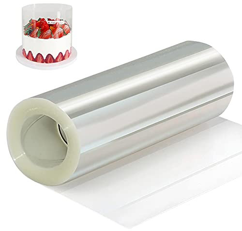 Tortenrandfolie 15 cm Hoch, Acetat Folie 6 cm/10 cm/15 cm/20 cm x 10M Transparente Acetat Rolle für Backen Schokoladenmousse Kuchen Crafting (15 cm)
