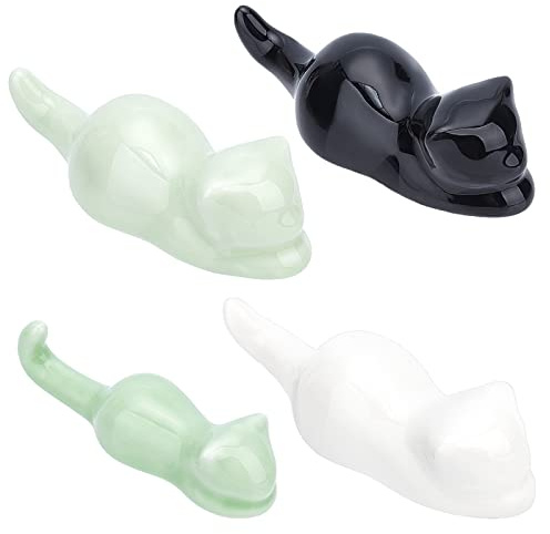NBEADS 4 Soportes para brochas de Pintura para Gatos, Soporte para cepillos de Porcelana, Palillos, cucharas, vajilla y Suministros de Arte de cerámica para Pintar, Mesa de Comedor