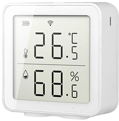 JTLB Termometer utomhustermometer, 10 x 9 x 5 Smart WiFi fuktighetssensor hygrometer utomhus inomhustermometer digital LCD-display temperatur fuktighetsmonitor