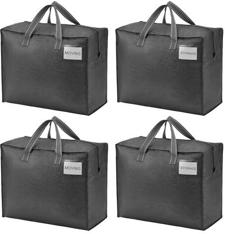 VENO 50 Litors Bolsas de Almacenamiento Pequeñas,Bolsa organizadora,bolsa de mudanza,transporte, camping, Ropa de Cama, Edredones, Almohadas, Mudanza (S Gris-Pack de 4)
