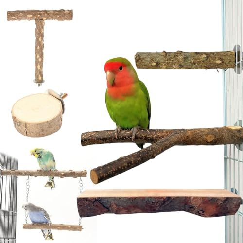 Vogelständer aus Holz, vielseitig einsetzbar für Vogelkomfort und Unterhaltung, leicht zu reinigen, geeignet für Vogelzüchter, Papageienständer, Spielzeug, Vogelleiter, Sitzstange, Käfig,