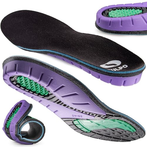 SULPO Plantillas ortopédicas - Plantillas para fascitis plantar para máxima comodidad - Plantillas de gel para amortiguación y apoyo - Plantillas deportivas para uso durante todo el día Talla 35-36