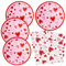Pappteller Valentinstag Servietten Set 40er Pack Partyteller Party Papierservietten Papierteller für Happy Valentine's Day
