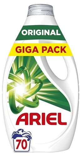 Ariel Original Lessive Liquide, 70 Lavages (3.15L), Action Détachante En 1 Seul Lavage, Impeccable Même à Froid, Fabriqué en France