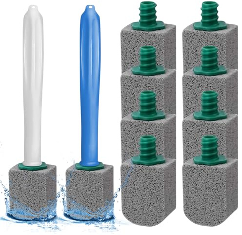 Gigmeta Detergente per WC in Pietra Pomice, 10 Pezzi WC in Pietra Pomice con 2 Manici, per WC, Bagno, Cucina, Piscina, per Rimuovere Macchie Ostinate
