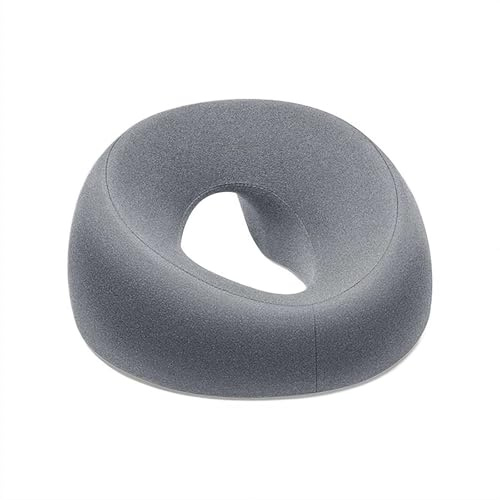 Almohada boca abajo para dormir, espuma viscoelástica y poliéster, soporte ergonómico para cabeza y cuello, tela de malla transpirable, lavable a máquina, para reposacabezas de cama (gris)