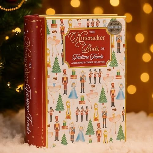 Christmas Shortbread Biscuit Tin – Nutcracker Book Design – 200g Traditional Scottish Cookies – Festive Reusable Gift Tin – Holiday Table Decoration