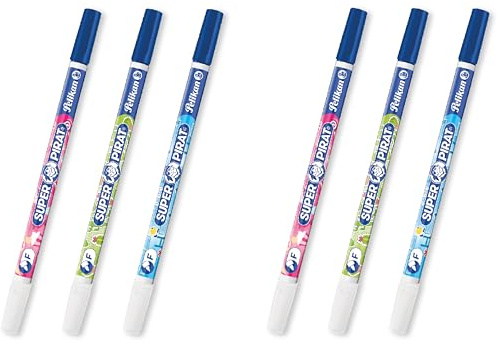 Pelikan Lot de 6 effaceurs d'encre Super Pirat - Couleurs assorties (trait F)