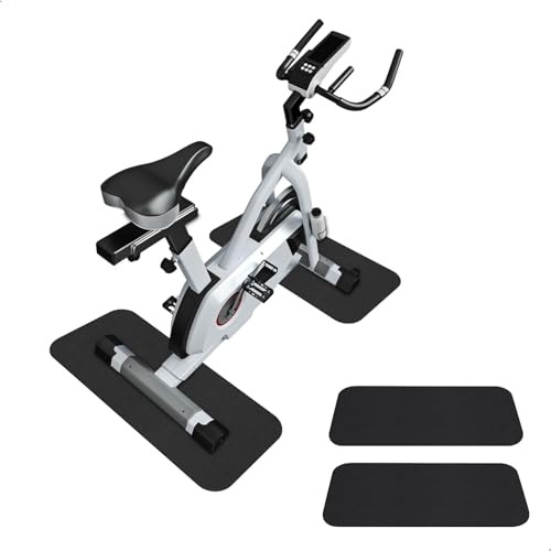2 Pièces Tapis Sport Fitness,Tapis Protection Sol en PVC Surface Adhérente 6 mm,Tapi Home Trainer pour Vélo Elliptique,Stepper,Mini-Vélo D'appartement Appareils de Fitness (30x63.5cm)