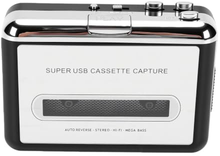 Plyisty Reproductor de Cinta de Casete USB, Convertidor Digital de Casete a MP3 con Conector para Auriculares, para Grabación y Digitalización de Cintas en PC y Portátiles