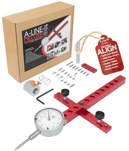 Peachtree Woodworking Supply A Line It Deluxe, Table Saw Alignment Tool, Digital Dial Indicator Alignment Gauge, Machinery Precision Dial Gauge, Arbor & Blade Runout Gauge Dial Indicator