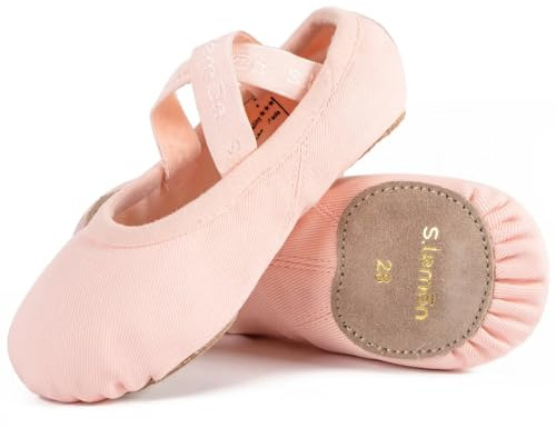 s.lemon Ballettschuhe,Elastische Leinen Geteilte Sohle Ballettschläppchen Ballet Schuhe Ballettschuhe für Kinder & Erwachsene Rosa 35EU