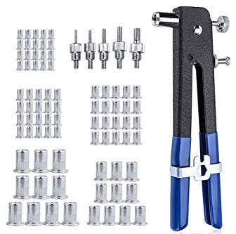 Kit Rivettatrice Inserti Filettati con 86 pezzi 5 adattatori 4/5/6/8mm Dadi Rivetti M3 M4 M5 M6 M8 Professionale Pinza Manuale Rivetti Filettati Riparazione Auto Rimorchi Mobili ergonomica DR