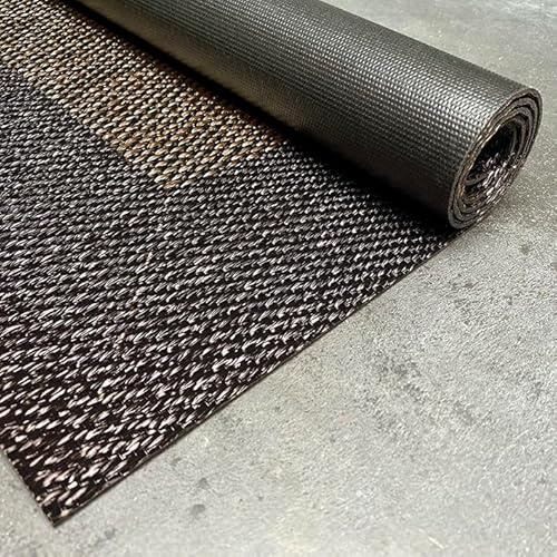 STORESDECO Alfombra vinílica de Tejido Trenzado Premium de Alta Gama. Lavable Antideslizante y extraplana. Materiales Resistentes de máxima Calidad Color Bronce Negro 80 x 150 cm
