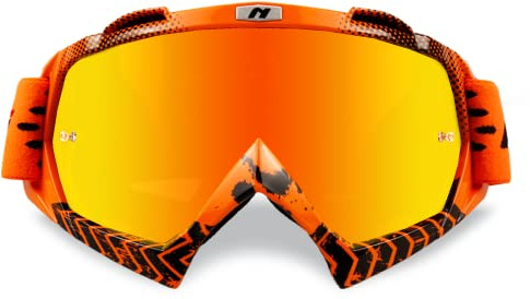 NENKI Dirt Bike Goggles for Men Women Motocross Goggles Motorcycle Goggles MX ATV Goggles Off Road Goggles with Anti Fog Lens UV Protection for Adult, Orange Tinted Lens