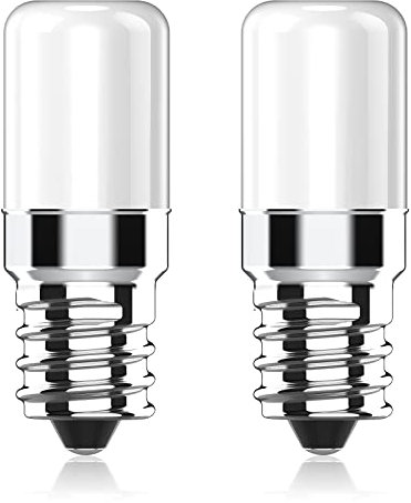Eco.Luma Kühlschranklampe E14 LED Lampen, 2W Ersatz für 20W Halogenlampen, 170LM, Warmweiß 2700K LED Glühbirne für Kühlschrank, Nähmaschine, Dunstabzug, Kleine Vitrine, AC220-230V, 2er Pack